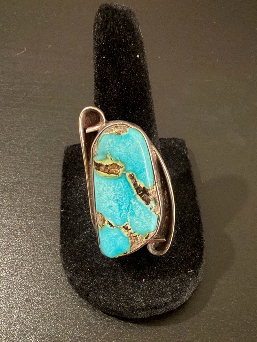 Silver Ring Handmade With Bisbee Turquoise Size 6